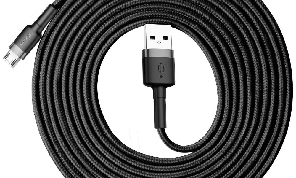 BASEUS kabel USB Cafule Micro 2,4A CAMKLF-HG1 3 metry szaro-czarny