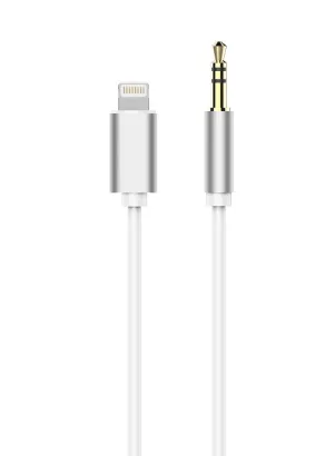 Adapter HF/audio do iPhone Lightning 8-pin do Jack 3,5mm biały kabel (męski)