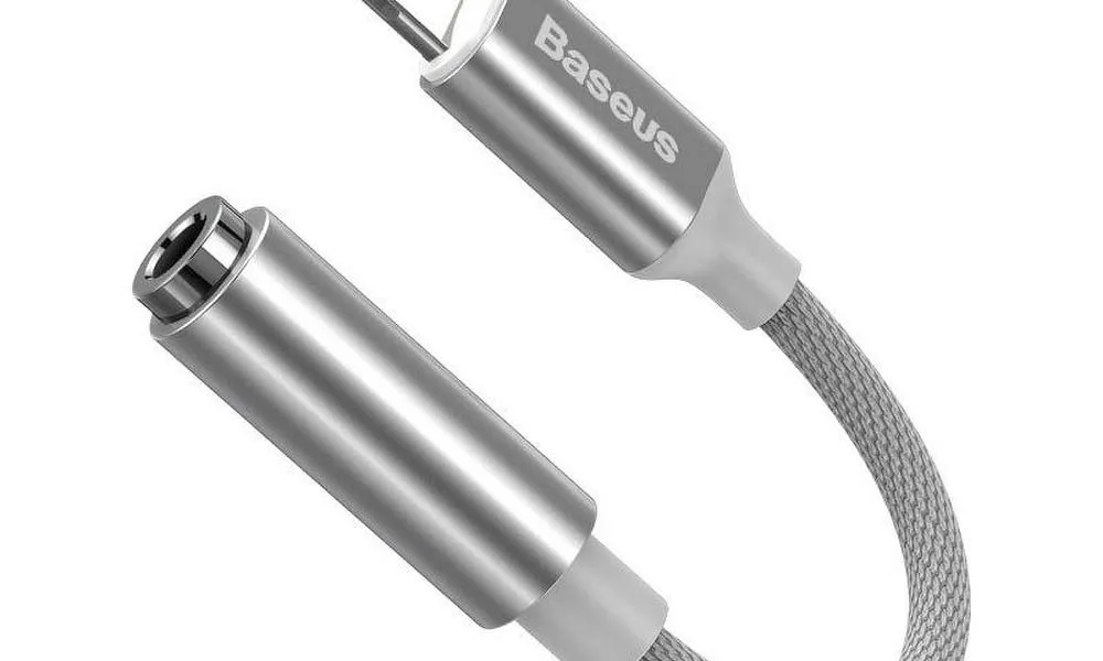 BASEUS adapter audio/HF z iPhone Lightning 8-pin na Jack 3,5mm (żeński) CALL3-02 biały