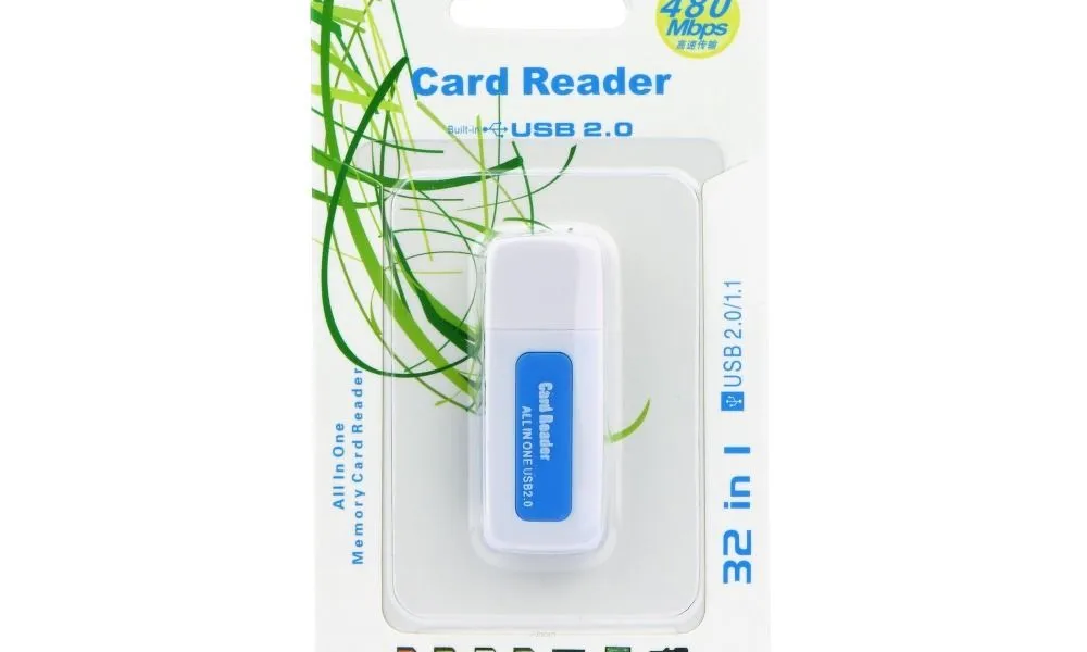 Czytnik kart pamięci Niebieski SDHC/SD / MMC / RS-MMC / Mini-SD(adapter) / Micro SD(adapter) / TF(adapter) / XD / MS / MS DUO / MS PRO DUO 2.0