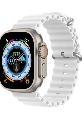 DUX DUCIS Ocean Wave - sportowy pasek silikonowy do Apple Watch 42/44/45mm biały