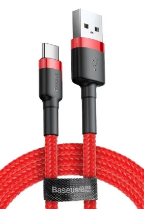 BASEUS kabel USB Cafule do Typ C 3A CATKLF-B09 1 metr czerwony