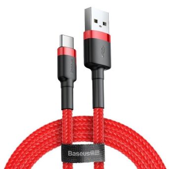 BASEUS kabel USB Cafule do Typ C 3A CATKLF-B09 1 metr czerwono