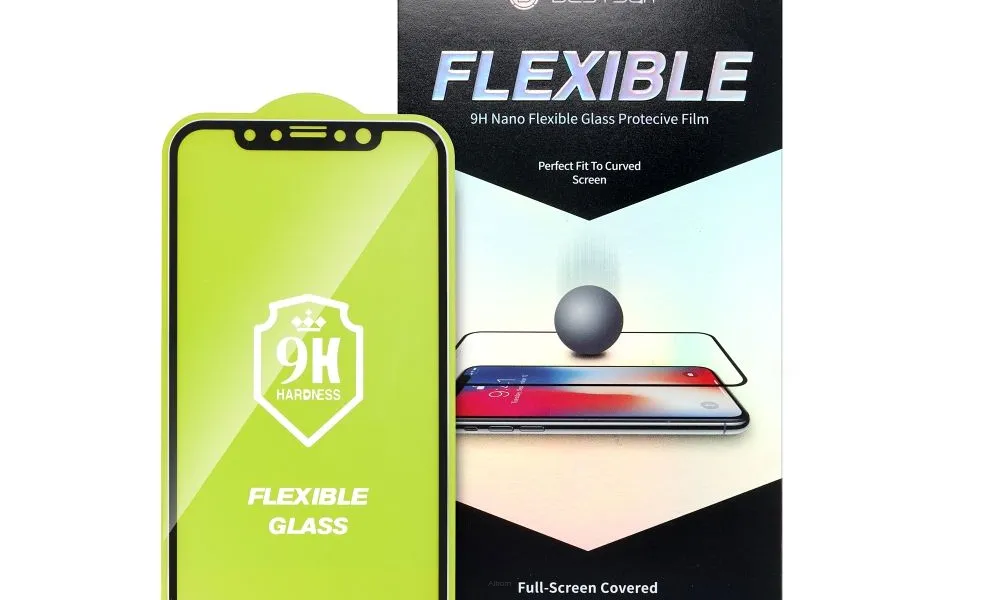 Szkło hybrydowe Bestsuit Flexible 5D Full Glue do iPhone 14 Pro czarny