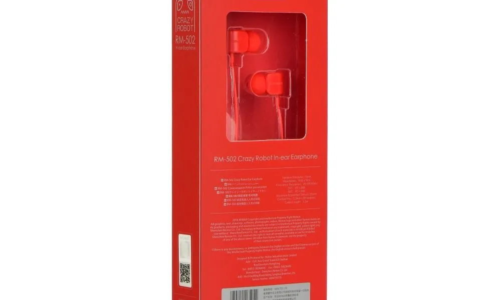 REMAX zestaw słuchawkowy / słuchawki RM-502 czerwony