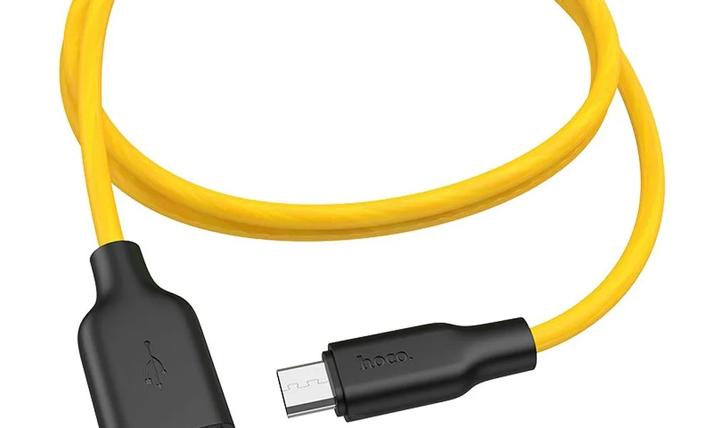 HOCO kabel USB do Micro Plus Silicone X21 1 metr czarno-zółty.