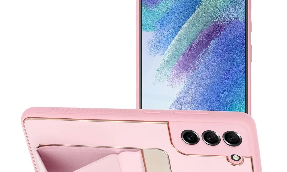 Futerał LEATHER Case Kickstand do SAMSUNG Galaxy S21 FE różowy