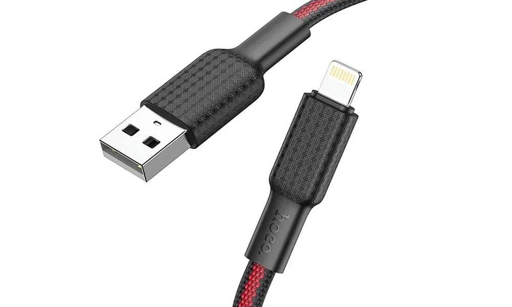 HOCO kabel USB A do Lightning 2,4A X69 1 m czarno czerwony