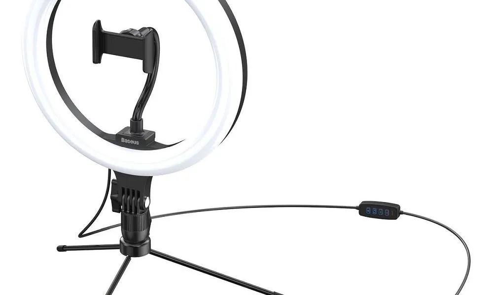 BASEUS lampa biurkowa LED RING Live Stream 10 cali czarna CRZB10-A01