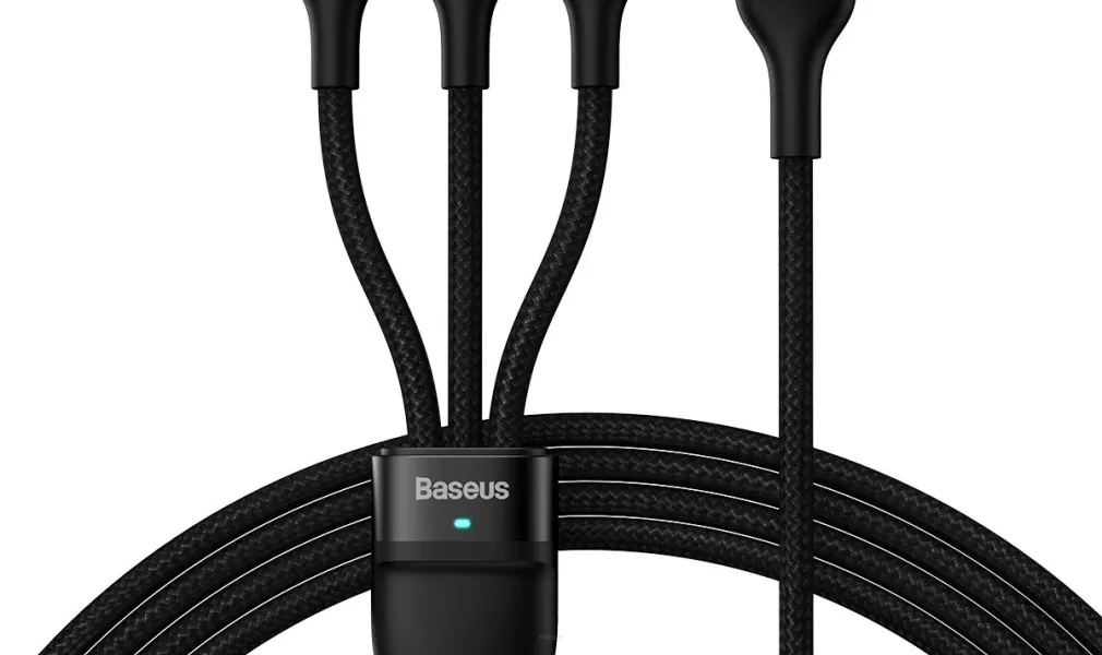 BASEUS Kabel USB 3w1 Flash Series USB-C micro USB Lightning 100W CASS030001
 1.2m czarny