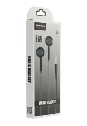 PAVAREAL zestaw słuchawkowy / słuchawki z mikrofonem Jack 3,5mm PA-E65 czarne