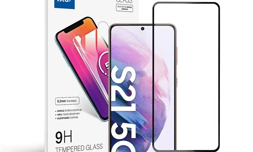Szkło hartowane Blue Star 5D - do Samsung Galaxy S21+ (full glue/case friendly) - czarny