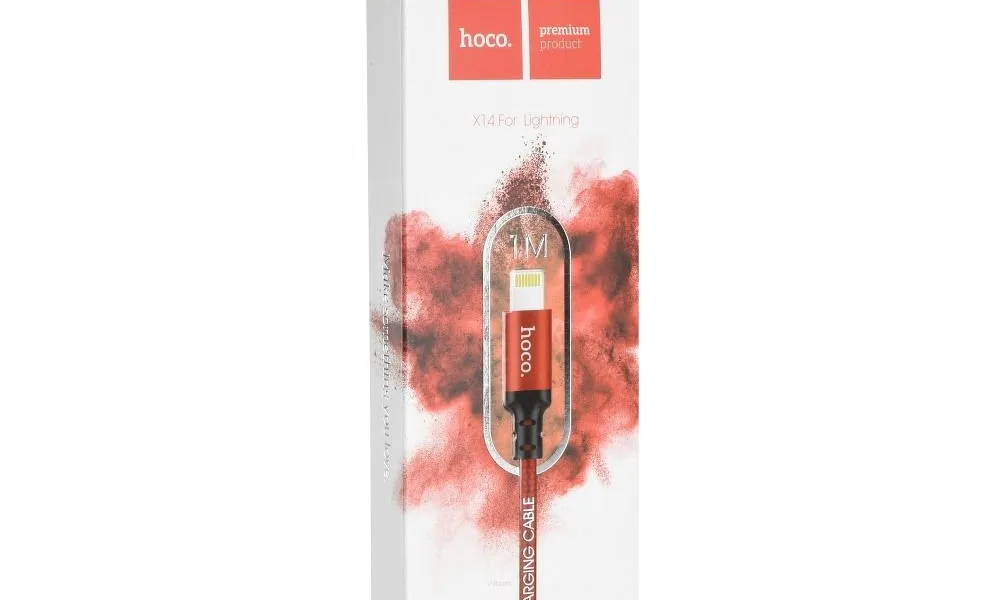 HOCO kabel USB A do Lightning X14 1 m czerwono czarny