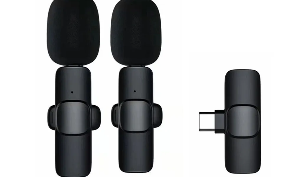 Mikrofon bezprzewodowy krawatowy dla Typ C podwójny (2 w zestawie) K1