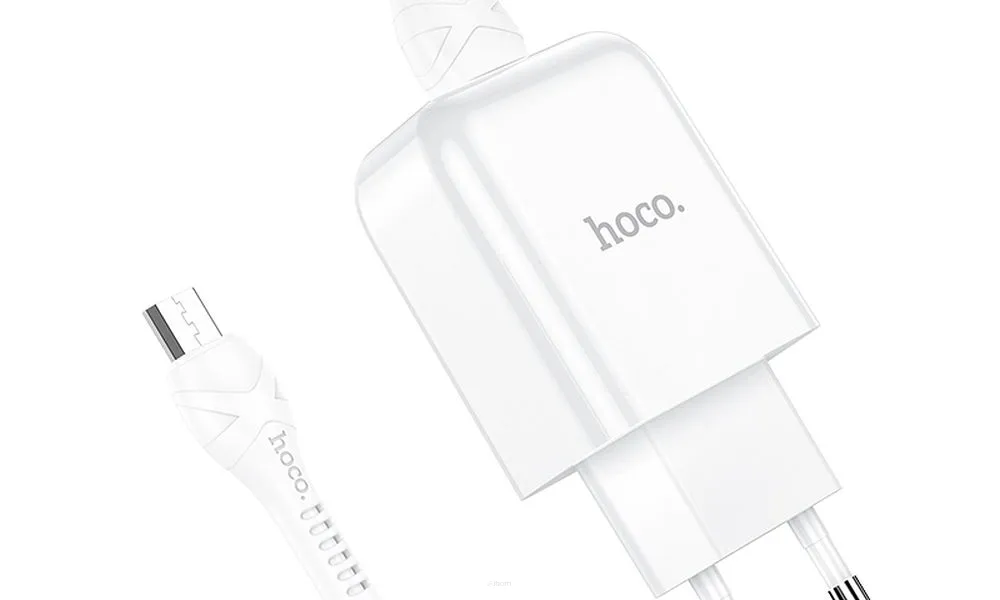 HOCO ładowarka sieciowa USB + kabel Micro 2.1A N2 Vigour biała