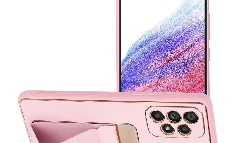 Futerał LEATHER Case Kickstand do SAMSUNG Galaxy A53 różowy