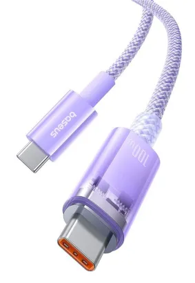 BASEUS kabel Typ C do Typ C Explorer Power Delivery 100W 1m fioletowy P10319703511-01 / CB000043