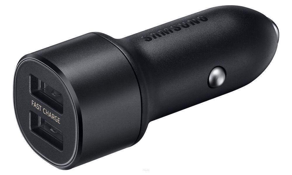 Oryginalna Ładowarka Samochodowa Samsung EP-L1100WBEGEU Dual USB 15W czarny blister