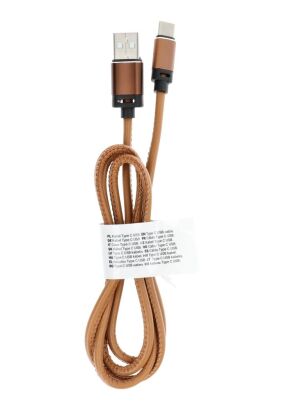 Kabel USB - Typ C 2.0 Leather C183 1 metr jasno brązowy