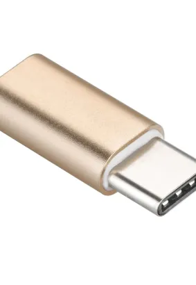 Adapter ładowarki Micro USB do USB Typ C [PA30] złoty.