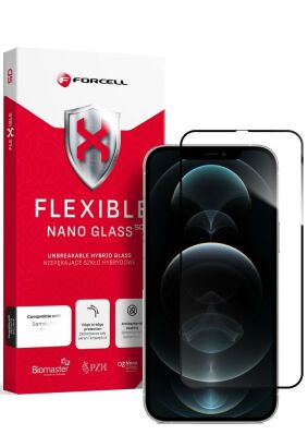 Szkło hybrydowe Forcell Flexible 5D Full Glue do iPhone 12 Pro Max 6,7" czarny