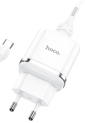 HOCO ładowarka sieciowa USB 3A QC3.0 Fast Charge Special Single Port z kablem Typ C N3 biała