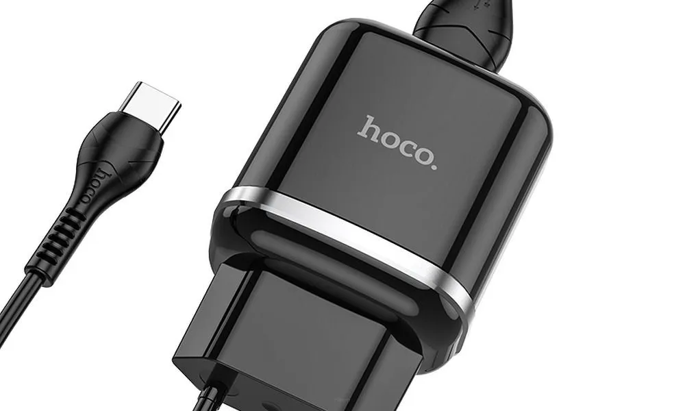 HOCO ładowarka sieciowa USB 3A QC3.0 Fast Charge Special Single Port z kablem Typ C N3 czarna