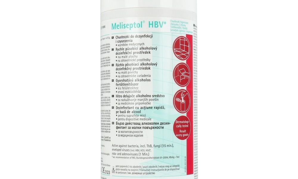 Chusteczki do mycia i dezynfekcji powierzchni Meliseptol® HBV  100 sztuk TUBA