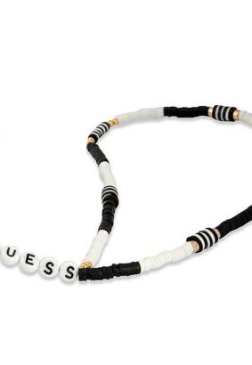 Guess zawieszka GUSTBCKH Phone Strap Heishi Beads czarno-biały