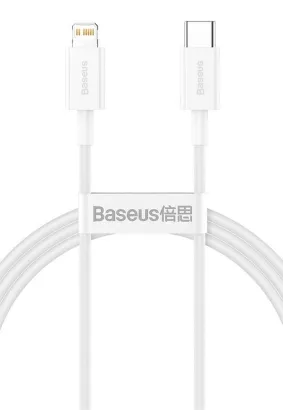 BASEUS kabel Typ C do Apple Lightning 8-pin PD20W Power Delivery Superior Series Fast Charging CATLYS-A02 1 metr biały