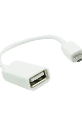 Adapter OTG USB A do Micro USB biały
