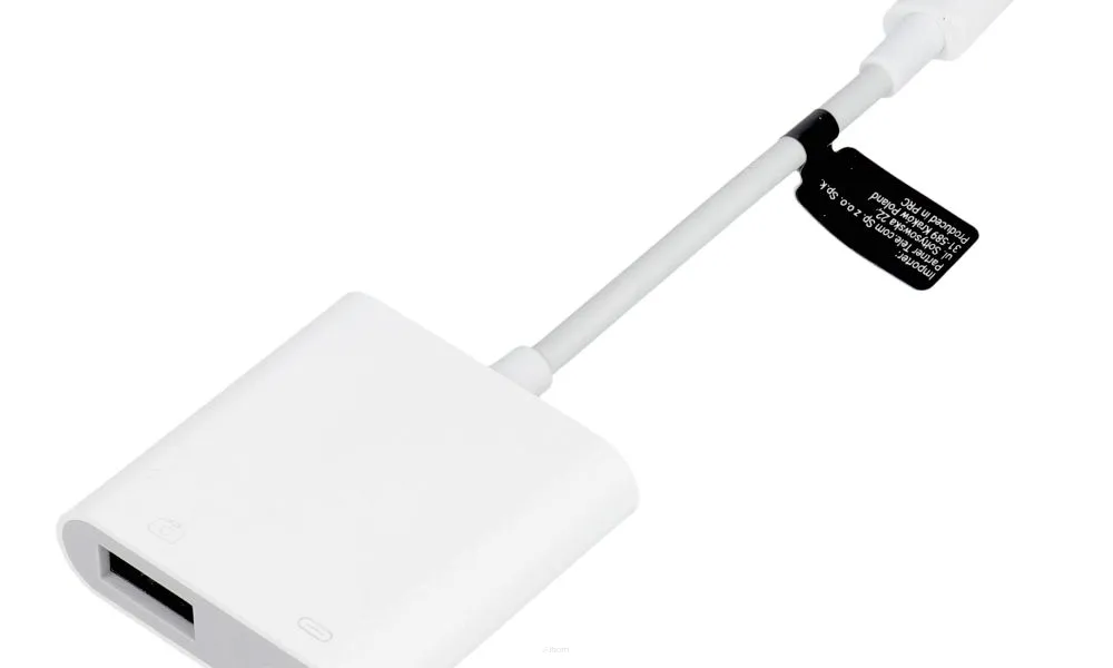 Adapter Lightning 8-pin do USB A + ładowanie Lightning 8-pin Camera Connection Kit (do aparatu, pendrive itd.) biały