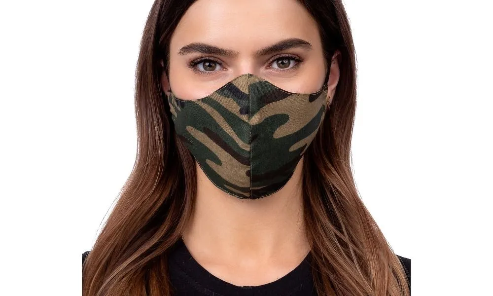 Maska na twarz – profilowana wzór moro zielony