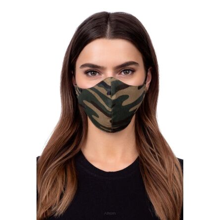 Maska na twarz – profilowana wzór moro zielony