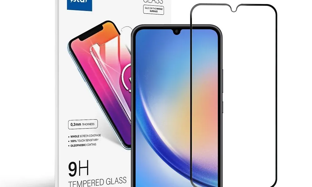 Szkło hartowane Blue Star 5D - do Samsung A34 5G (full glue/case friendly) - czarny