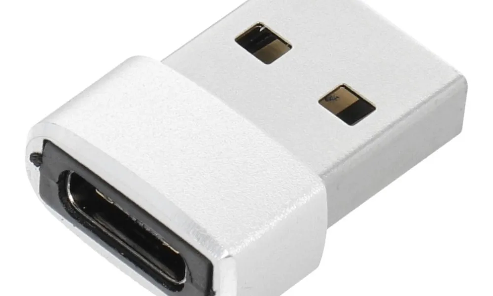 Adapter Typ C do USB A srebrny