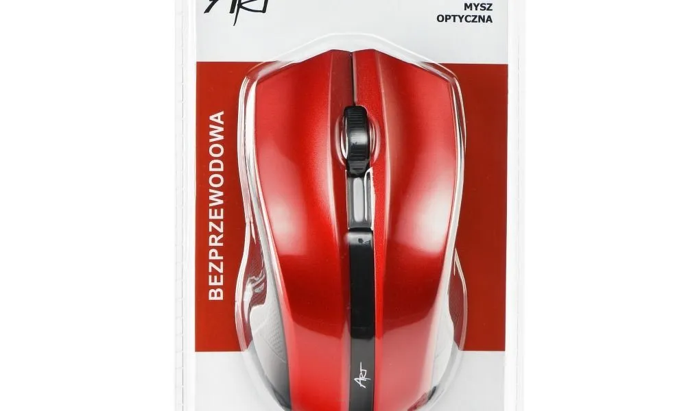 Mysz / Myszka  ART  bezprzewodowa-optyczna USB AM-97 czerwona