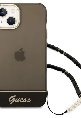Oryginalne Etui GUESS Hardcase GUHCP14MHGCOHK do iPhone 14 PLUS (IML Electro Cam w. Strap Translucent / czarny)