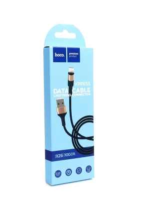 HOCO kabel USB A do Lightning 2A X26 1 m czarno złoty