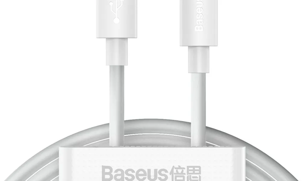 BASEUS kabel Typ C do Apple Lightning 20W Simple Wisdom TZCATLZJ-02 1,5 metra biały 2 sztuki w zestawie
