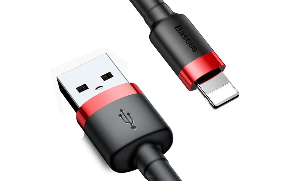 BASEUS kabel USB do Apple Lightning 8-pin 2,4A Cafule CALKLF-B19 1m czerwono-czarny