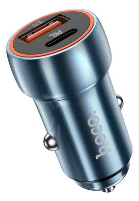 HOCO ładowarka samochodowa Typ C + USB QC 3.0 Power Delivery 20W Z46A niebieska