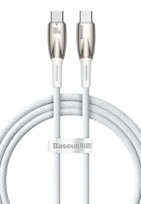 BASEUS kabel Typ C do Typ C Power delivery 100W Glimmer Series CADH000702 1m biały