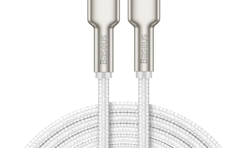 BASEUS kabel Typ C do Apple Lightning 8-pin PD20W Power Delivery Cafule Metal Cable CATLJK-B02 2 metry biały