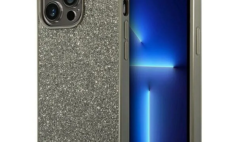 Oryginalne Etui GUESS Hardcase GUHCP14XHGGSHN do iPhone 14 PRO MAX (Glitter Flakes Script Metal Logo / zielony)