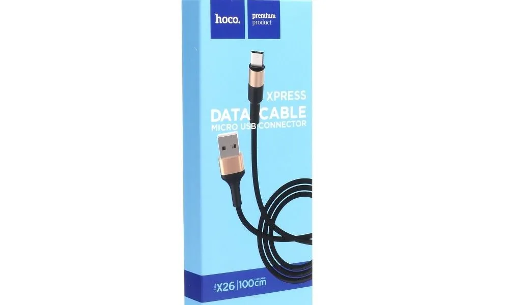 HOCO kabel USB do Micro USB X26 Xpress 1 metr czarno-złoty