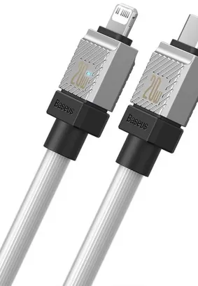 BASEUS kabel Typ C do Apple Lightning 8-pin CoolPlay Fast Charging 20W 2m biały CAKW000102