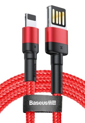 BASEUS kabel USB do Apple Lightning 8-pin 2,4A Cafule Special Edition CALKLF-G09 1 metr czerwony