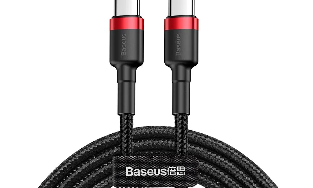 BASEUS kabel Typ C do Typ C 3A 1 metr czerwono-czarny CATKLF-G91