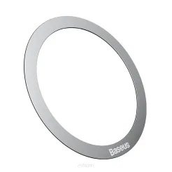BASEUS blaszki uniwersalne / magnetic metal ring kompatybilny z MagSafe srebrny (2 sztuki) PCCH000012